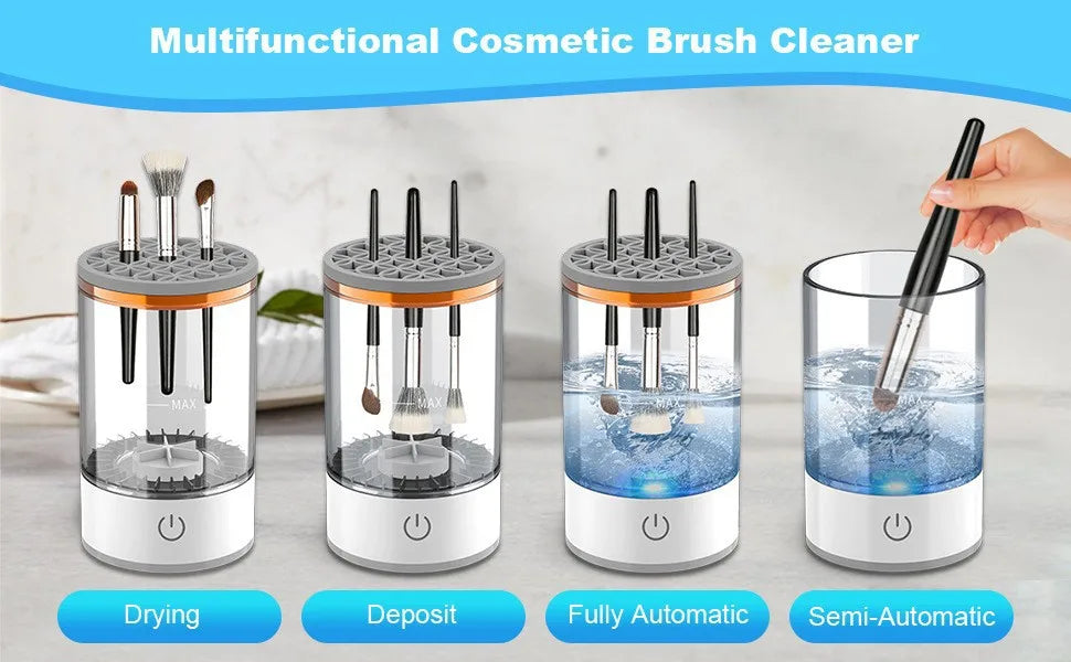 USB Electric Makeup Brush Cleaner Portable 3 In 1 Makeup Brushes Cleaner Drying Rack Lazy Cleaning Brush Washer Quick Dry Tool